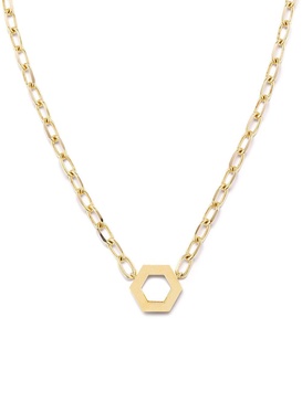 18kt yellow gold hexagon foundation necklace