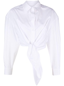 tie-up cropped shirt