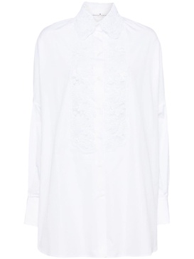 floral-lace cotton shirt