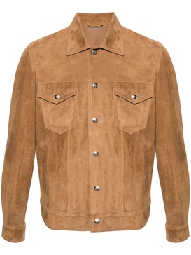 classic-collar suede jacket