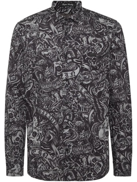 tattoo-print long-sleeve shirt