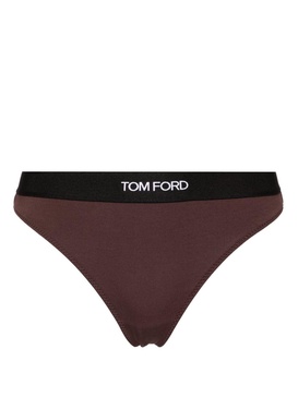 logo-jacquard thong