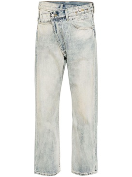 Crossover mid-rise tapered jeans