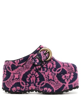 95mm floral-print flatform mules