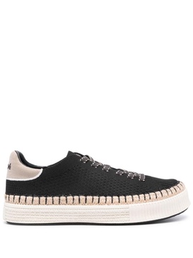 Black Telma Cotton Flatform Sneakers