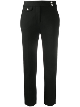 high-rise slim-fit trousers