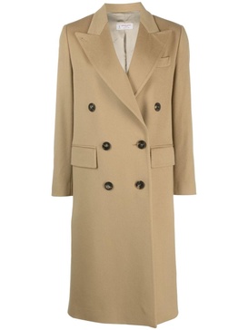 double-breasted virgin-wool coat