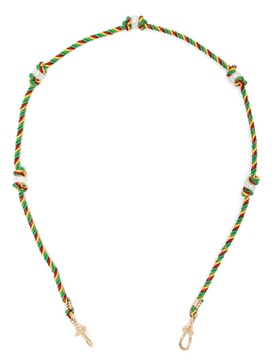 14kt yellow gold Mauli Silky Rasta braided necklace