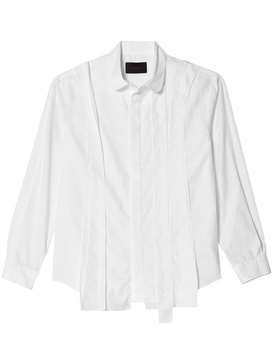 asymmetric-panel cotton shirt