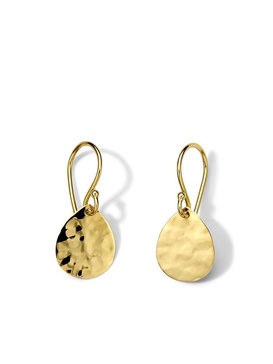 18kt yellow gold Classico crinkle hammered teardrop earrings