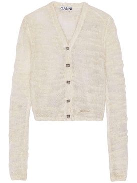 sheer open-knit cardigan