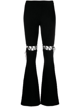 lace-up ribbed trousers