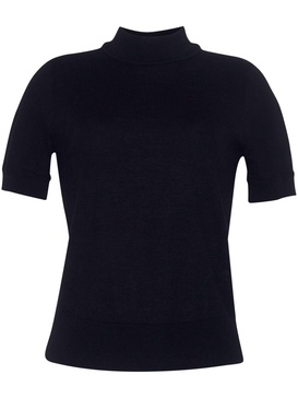 logo-embroidered cashmere top