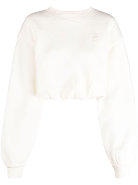 logo-embroidered cropped sweatshirt