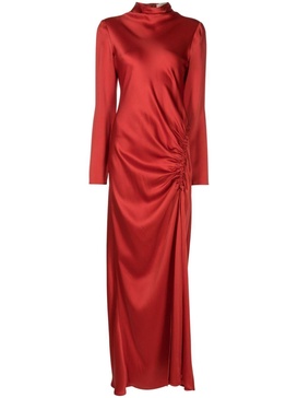 ruched-detail satin gown