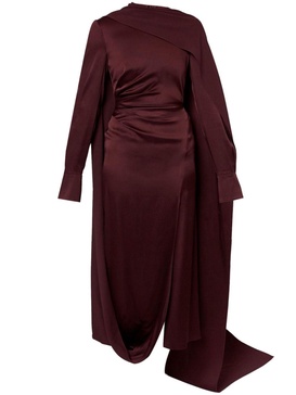 draped-detailed satin maxi dress