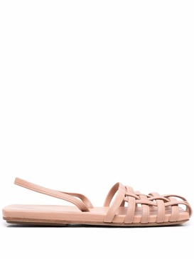 caged-strap square-toe sandals 