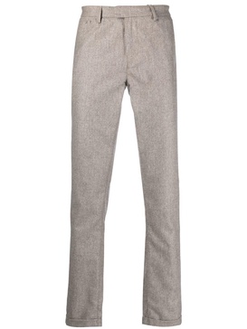 flannel straight-leg trousers