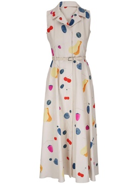 abstract-print silk dress