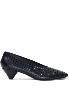 perforated leather pumps