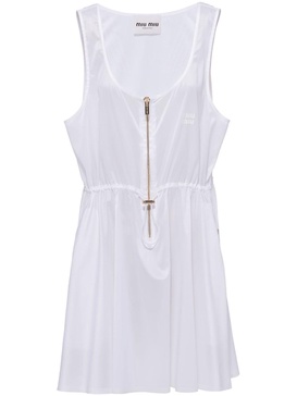 sleeveless technical silk dress