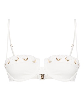 White Halliday Eyelet Balconette Bikini Top