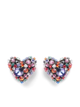 Cluster Heart crystal earrings