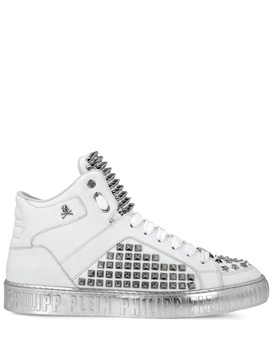 stud-detail leather sneakers 