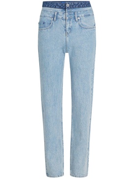 high-rise straight-leg jeans