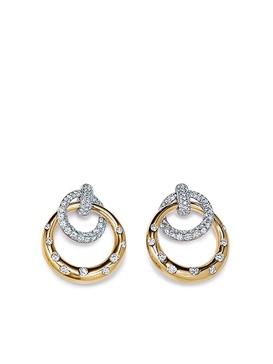 18kt gold diamond Cobblestone interlocking earrings