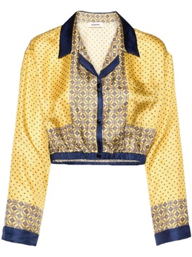 polka dot silk blouse