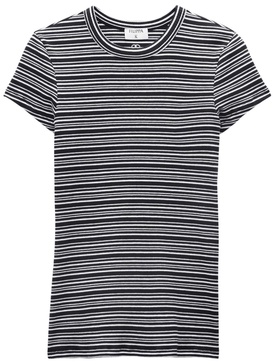 striped fine-rib organic-cotton T-shirt