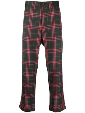 virgin-wool tartan trousers