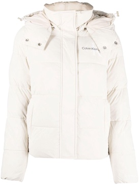 logo-print padded jacket