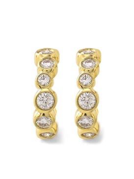 18kt yellow gold Stardust Starlet diamond tiny hoops