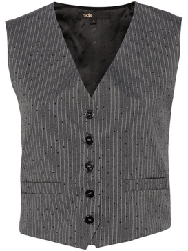 rhinestone-embellished pinstripe waistcoat