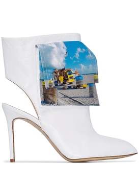 beach trash logo ankle boots 