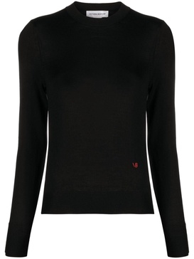 logo-embroidered merino wool jumper