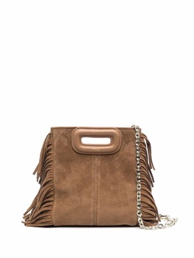 mini M fringed suede tote bag