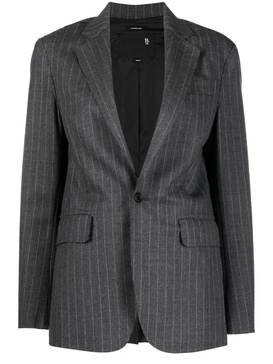 pinstripe-pattern single-breast blazer