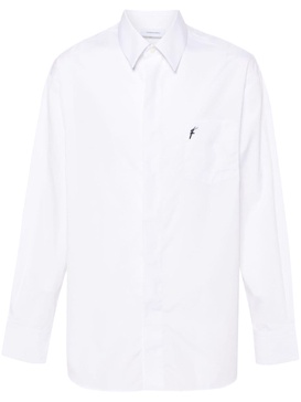 motif-embroidered poplin shirt