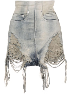 DRKSHDW distressed high-rise denim shorts