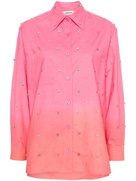 crystal-embellished gradient shirt