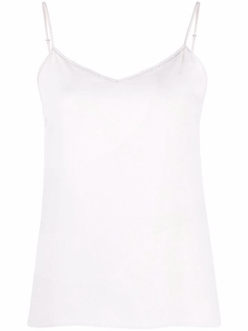 bead-detail V-neck tank top