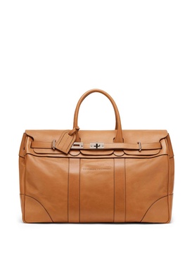 logo-stamp leather holdall