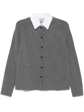 detachable-collar cardigan