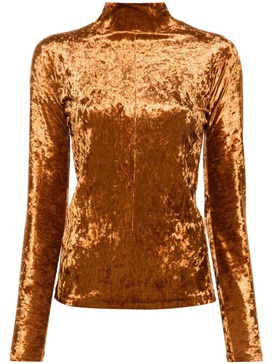 highneck crushed velvet top