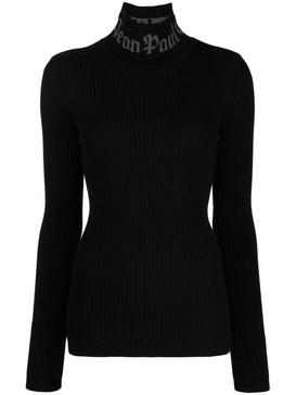 logo-intarsia high-neck jumper