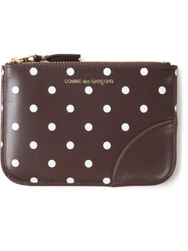 polka-dot print leather purse