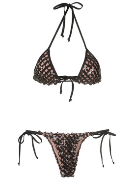 sequinned triangle bikini set